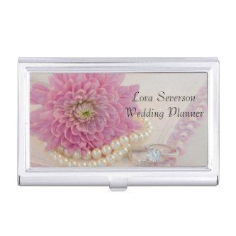 Pink Flower, Lace and Rings Wedding Planner Case For