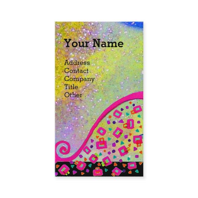 PINK FUCHSIA YELLOW PURPLE ABSTRACT DECO MONOGRAM