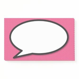 Pink Fun Simple Comic Book Speech Bubble Post-it Notes