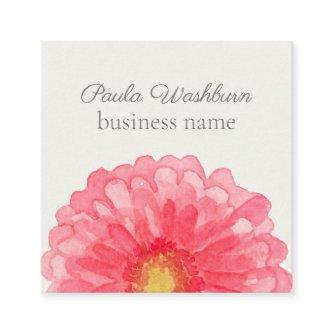 Pink Gerbera Daisy Flower Eggshell White Square
