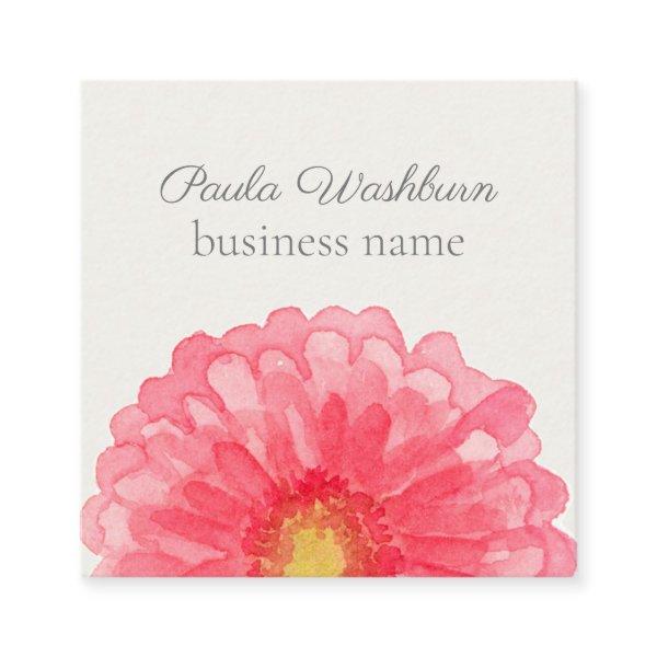 Pink Gerbera Daisy Flower Eggshell White Square