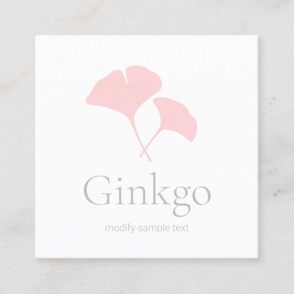 Pink Ginkgo Leaf Logo Square