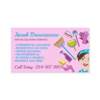 Pink Girl Janitorial Gloved Apron Maid
