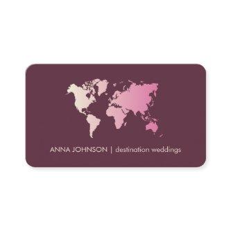 Pink Girly Gradient World Map Global Travel Agent