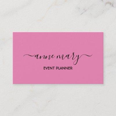 Pink Girly Trendy Calligraphy Event Planner Classy