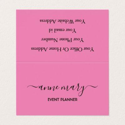 Pink Girly Trendy Calligraphy Event Planner Cool