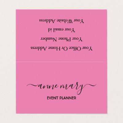 Pink Girly Trendy Calligraphy Event Planner Cool