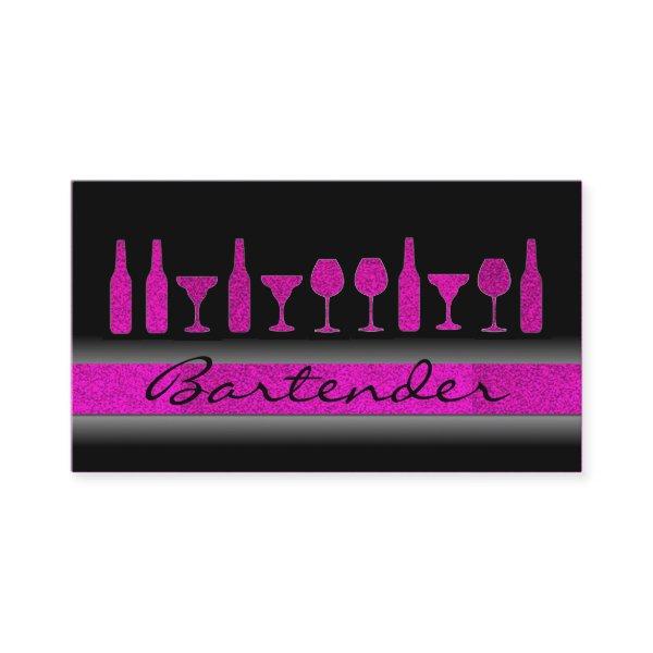 Pink glitter bartender drinks