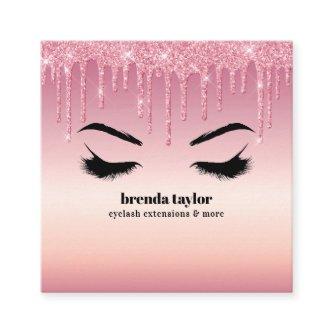 Pink Glitter Dripps Eyelash browbar professional  Square