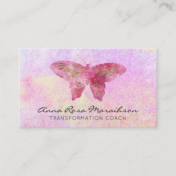 *~* Pink Glitter Gilded Pastel Fantasy Butterfly