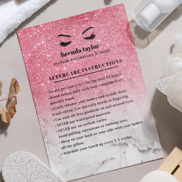 PInk Glitter Marble Aftercare Instructions