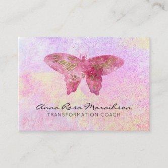 *~* Pink Glitter Pastel Fantasy Gilded Butterfly