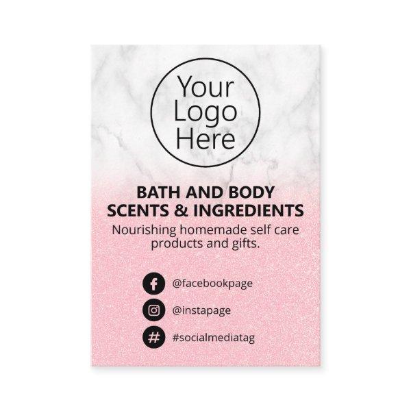 Pink Glitter Spa Scent Ingredient List Logo