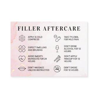 Pink Gold Custom Logo  Filler Aftercare Card