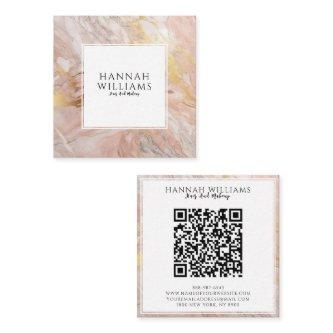 Pink & Gold Glitter  Qr Code Colorful Pattern  Square