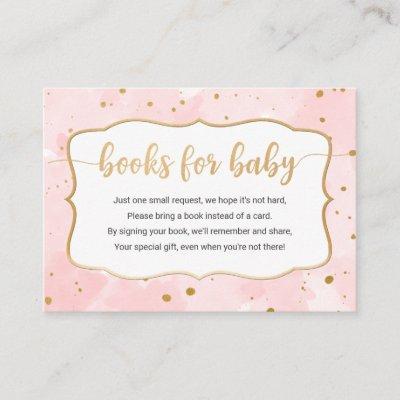 Pink Gold Watercolor girl book request card