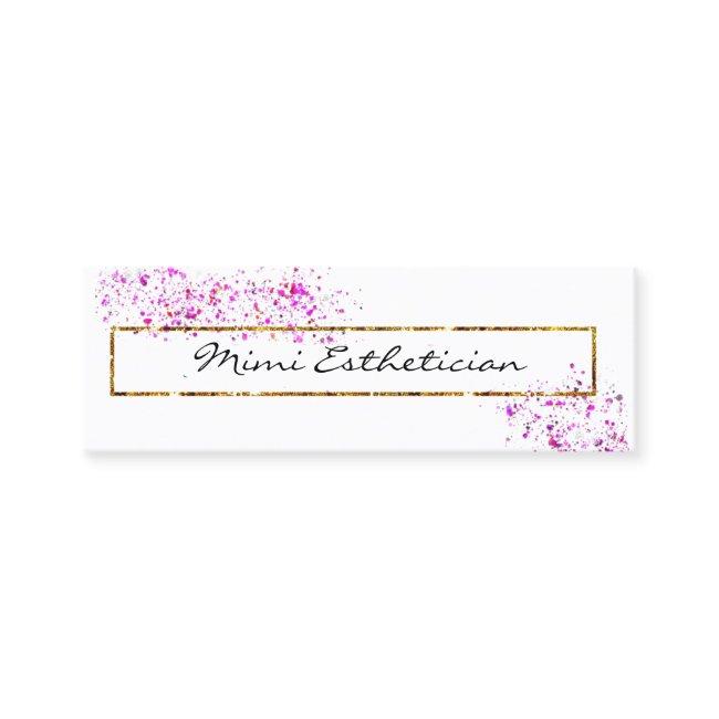 Pink Golden Frame Confetti Professional Abstarct Mini