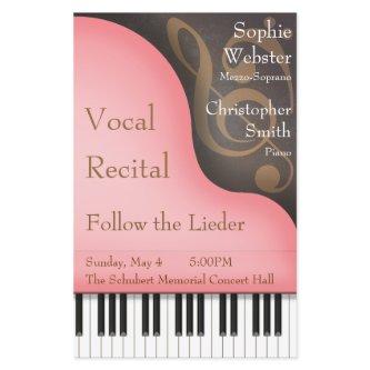 Pink Grand Piano Vocal Recital Poster & Program