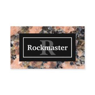 Pink Granite Rock Texture with Name and Monogram