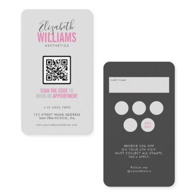 Pink Gray Beauty Salon QR Code Loyalty &