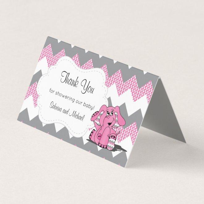 Pink & Gray Chevron Elephant | Candy Toppers