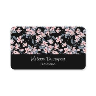 Pink & Gray Floral Watercolor Pattern