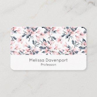 Pink & Gray Floral Watercolor Pattern