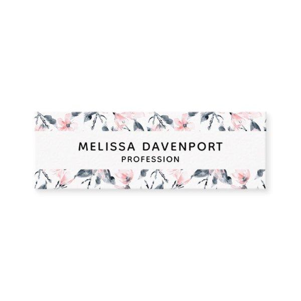 Pink & Gray Floral Watercolor Pattern Mini