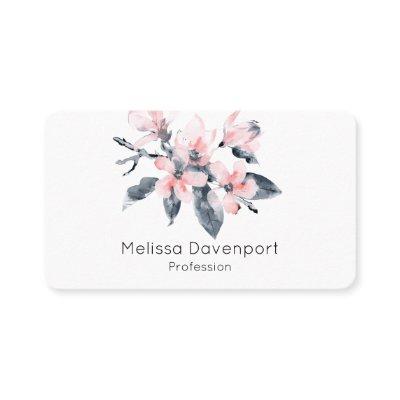 Pink & Gray Flowers Classy Watercolor