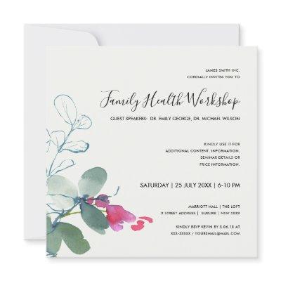 PINK GREEN FAUNA EUCALYPTUS WREATH WORKSHOP EVENT INVITATION