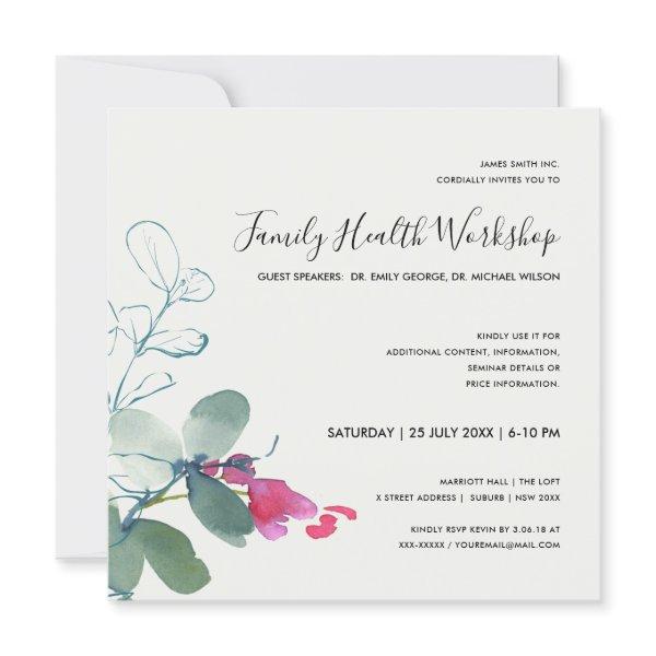 PINK GREEN FAUNA EUCALYPTUS WREATH WORKSHOP EVENT INVITATION