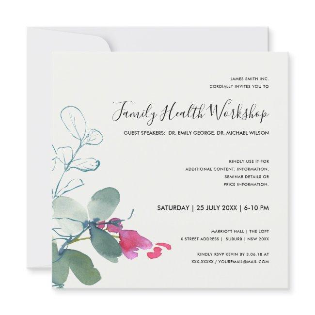 PINK GREEN FAUNA EUCALYPTUS WREATH WORKSHOP EVENT INVITATION
