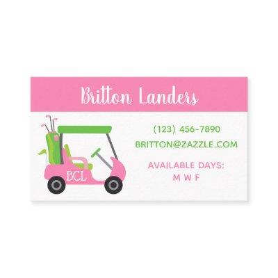 Pink & Green Golf Business or Contact Cards