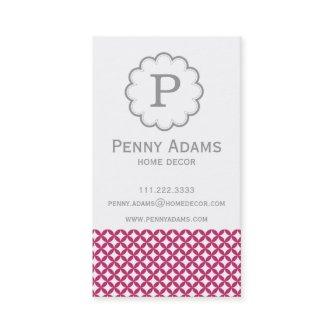 Pink & Grey Polka Dot Monogram