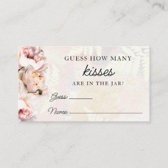 Pink Guess How Many Kisses Bridal Shower Game Card