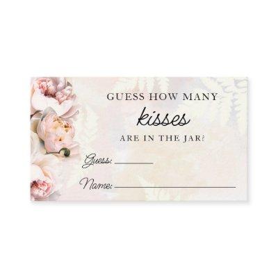 Pink Guess How Many Kisses Bridal Shower Game Card