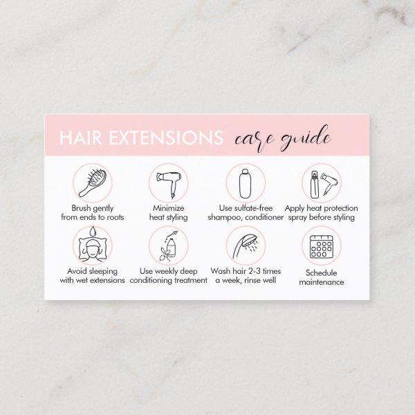 Pink Hair Extensions After Care Guide Instructions