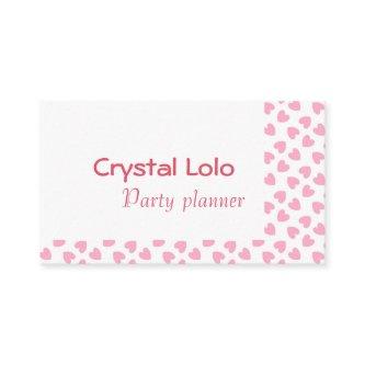Pink hearts on white pattern