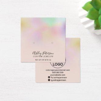 Pink holographic ombre studs earrings display