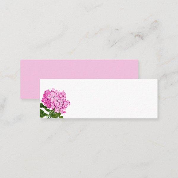 Pink Hydrangea Blank Place Card