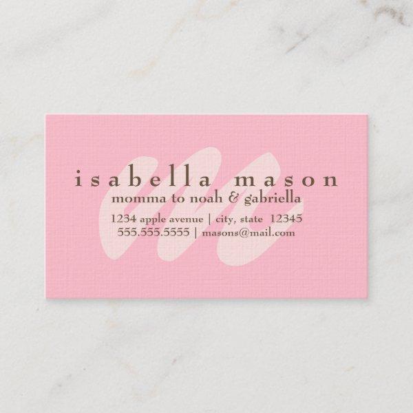 Pink Initial | Mommy Card