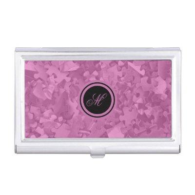 Pink Jigsaw Puzzles Pattern Monogrammed  Case