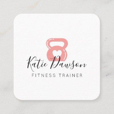 Pink Kettlebell & Heart Fitness & Personal Trainer Square