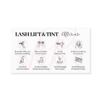 Pink Lash Lift Tint Aftercare Tips Instruction