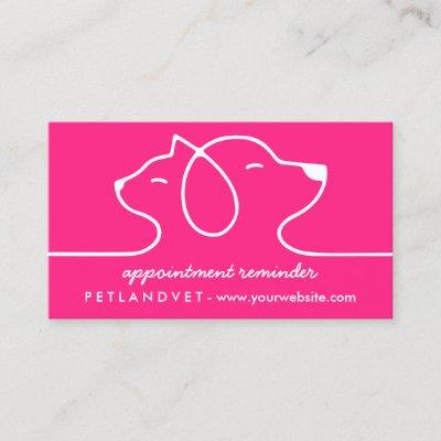 Pink Line Logo Cat Dog Pet Appointment