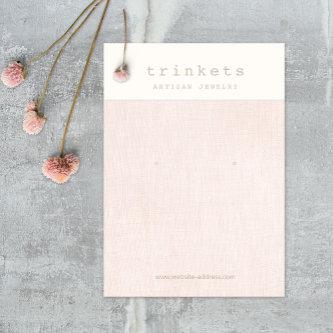 Pink Linen Earring Jewelry Display Card