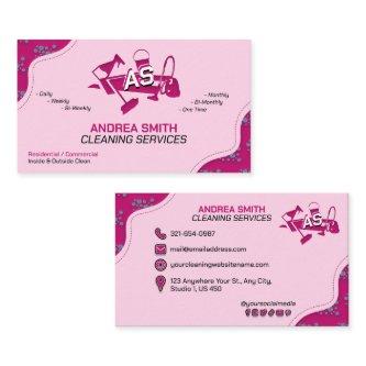 Pink Logo Cleaning Service Cute Girly Professional