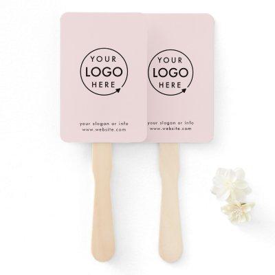 Pink Logo | Modern Business Promotional Hand Fan