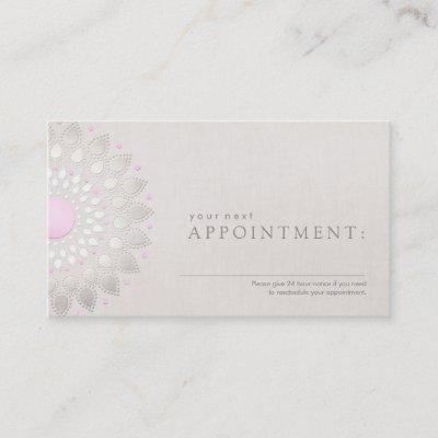 Pink Lotus Salon and Spa Appointment Card