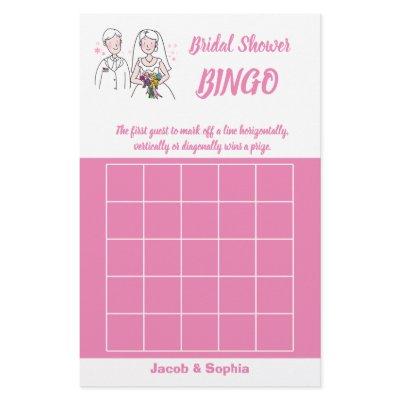 Pink Love Bridal Shower Bingo Game Card Flyer